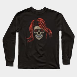 head lady skull mascot Long Sleeve T-Shirt